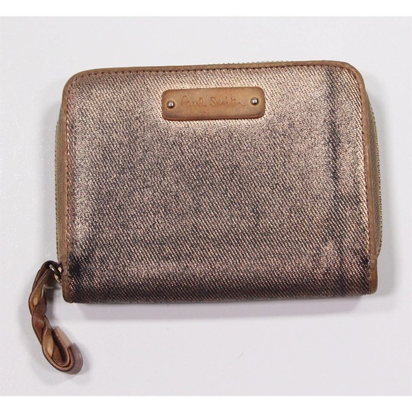 Paul Smith Metallic Gold Full Zip Around Leather Ladies Wallet - Picture 2 of 10